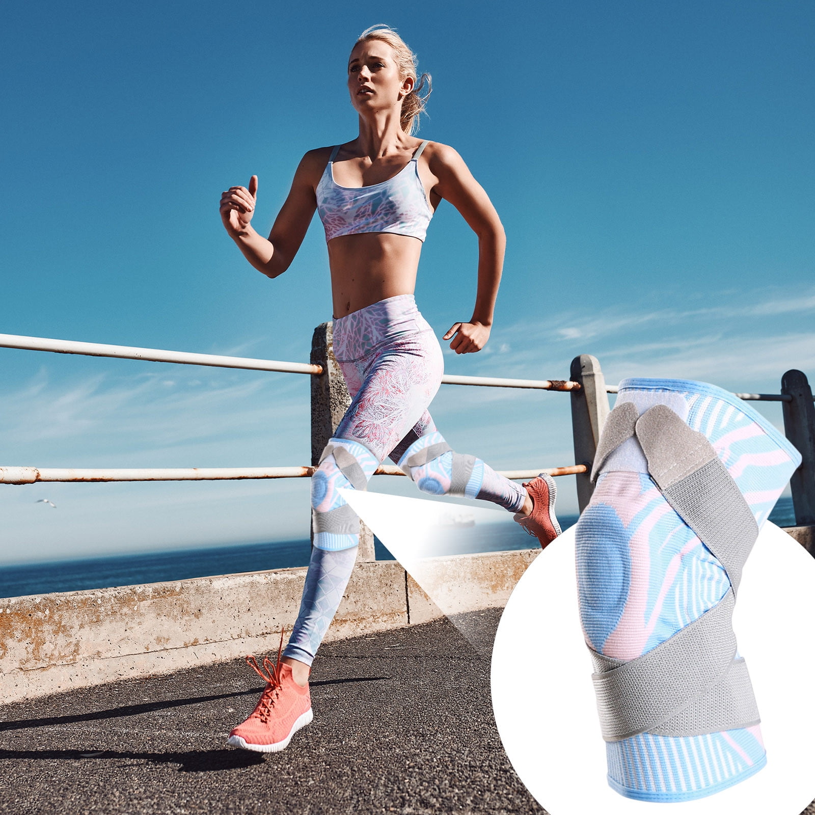 Sports Knee Strap Nylon Breathable Basketball Football Running Fitness Protective Gear Knee Support, Adjustable Straps, High Impact Protection, Durable Nylon Material, Lightweight Design, for