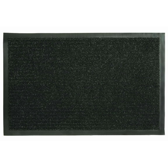 Fanmats 27390 Ribbed Utility Mat, 28 in L, 18 in W, Polypropylene Rug, Black