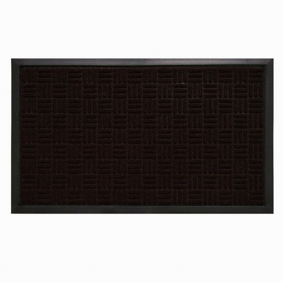 Fanmats 58805 Boot/Shoe Scraper Mat, 30 in L, 18 in W, Parquet Pattern, Olefin Surface, Brown