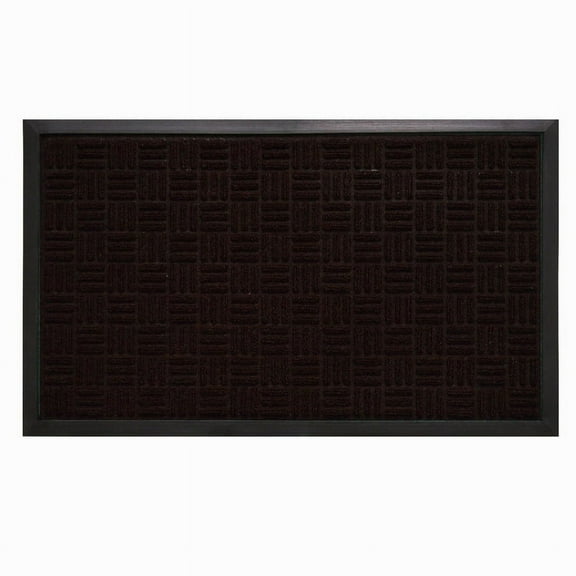 Fanmats 58805 Boot/Shoe Scraper Mat, 30 in L, 18 in W, Parquet Pattern, Olefin Surface, Brown