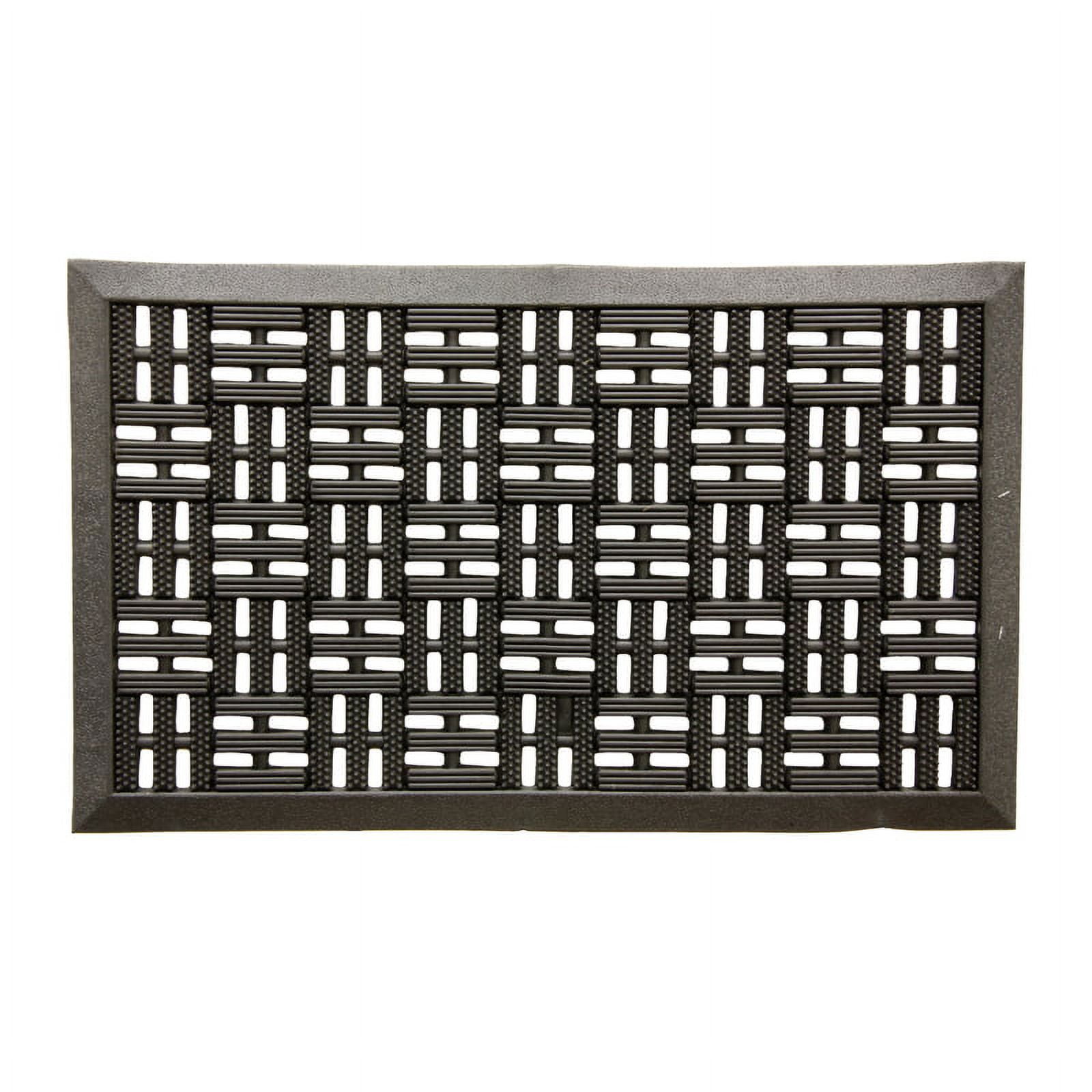 Black Rubber Trellis Scraper Outdoor Door Mat 18" x 30"