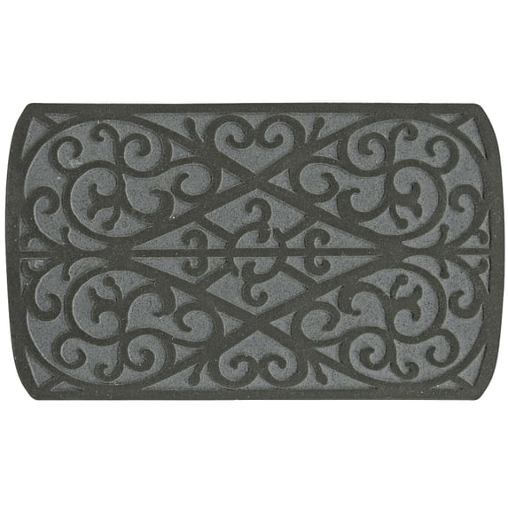 Sports Licensing Solutions 58785 Heavy-duty Rubber Doormat, Scroll Design, Gray, 18 x 30 In. - Quantity 1