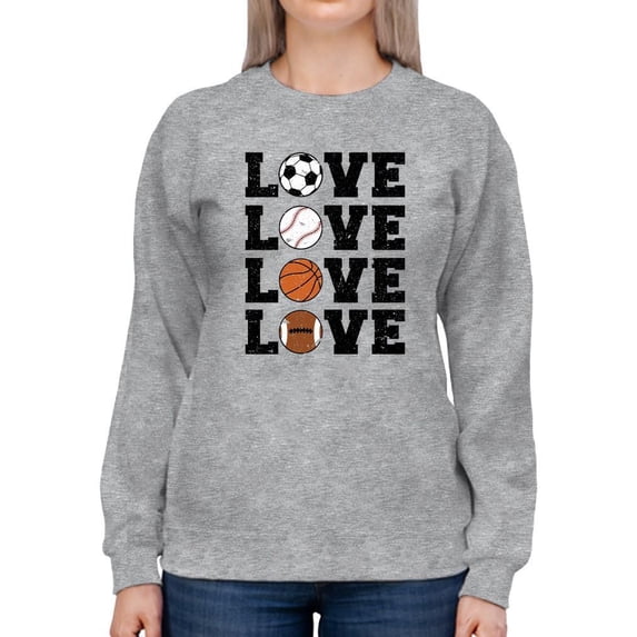 Sports Love Sweatshirt Women -Smartprints Designs, Female 3X-Large
