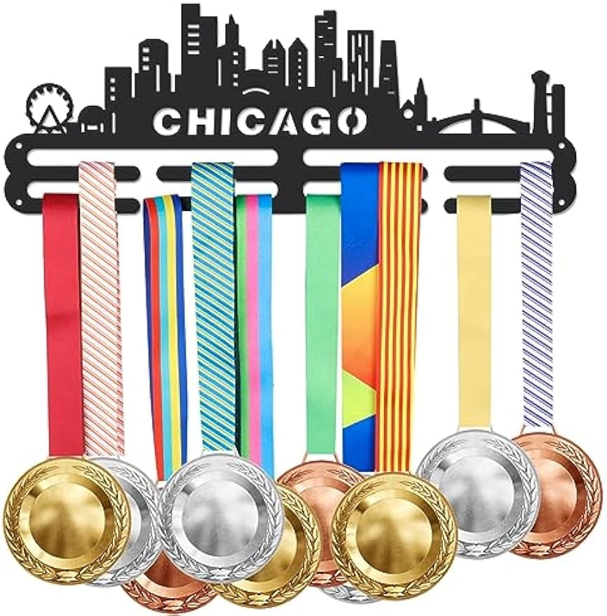 Sports Medal Hanger Display Chicago Medal Hook Medal Hangers Cityscape ...