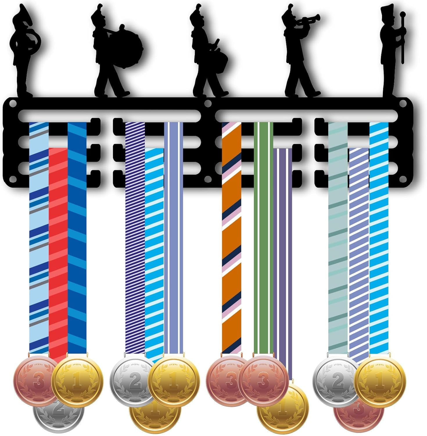 Sports Medal Holder Award Ribbon Display Rack Marching Band Design Race ...