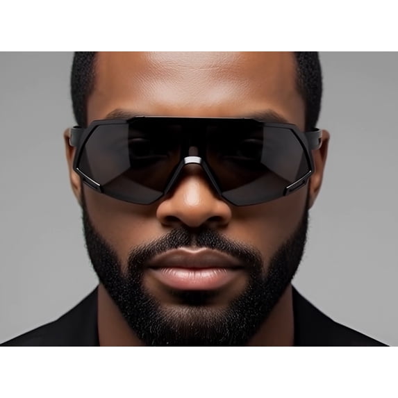 Sports Men Sunglasses Outdoor Shades Light Weight Retro Shield Black