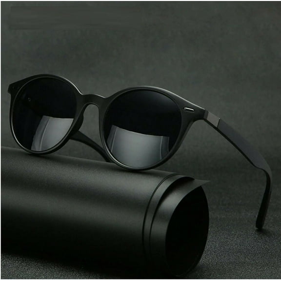 Sports Men Sunglasses Round Outdoor Shades Light Weight Retro Black