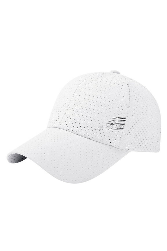 Sports Mesh Baseball Cap, Summer Breathable Mesh Baseball Sun Cap Sport Quick Drying Hats Unisex Running Visor Cap with Adjustable Buckle Closure,Adjustable Ball Trucker Hat,White,56-58cm