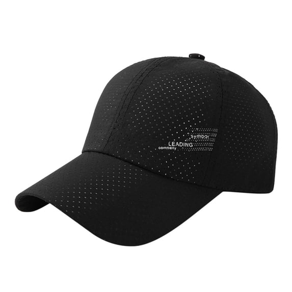 Sports Mesh Baseball Cap, Summer Breathable Mesh Baseball Sun Cap Sport Quick Drying Hats Unisex Running Visor Cap with Adjustable Buckle Closure,Adjustable Ball Trucker Hat,Black,56-58cm