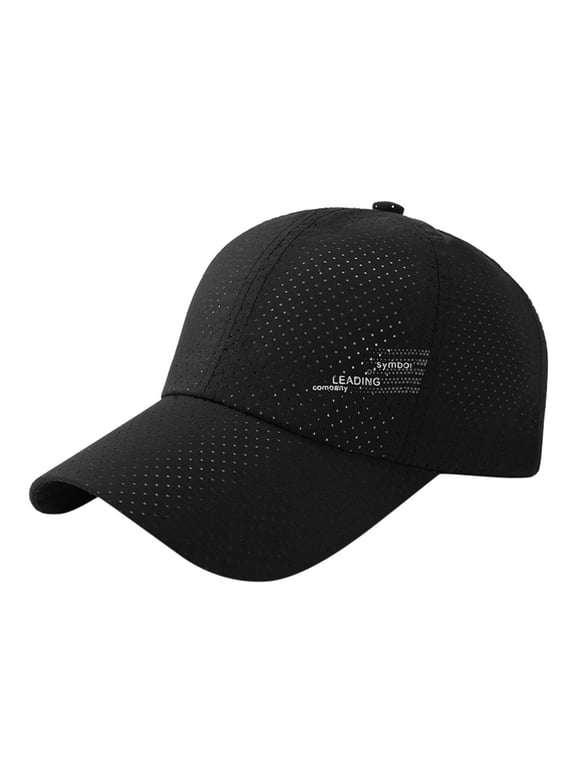 Sports Mesh Baseball Cap, Summer Breathable Mesh Baseball Sun Cap Sport Quick Drying Hats Unisex Running Visor Cap with Adjustable Buckle Closure,Adjustable Ball Trucker Hat,Black,56-58cm