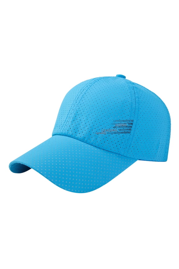 Sports Mesh Baseball Cap, Summer Breathable Mesh Baseball Sun Cap Sport Quick Drying Hats Unisex Running Visor Cap with Adjustable Buckle Closure,Adjustable Ball Trucker Hat,Sky Blue,56-58cm