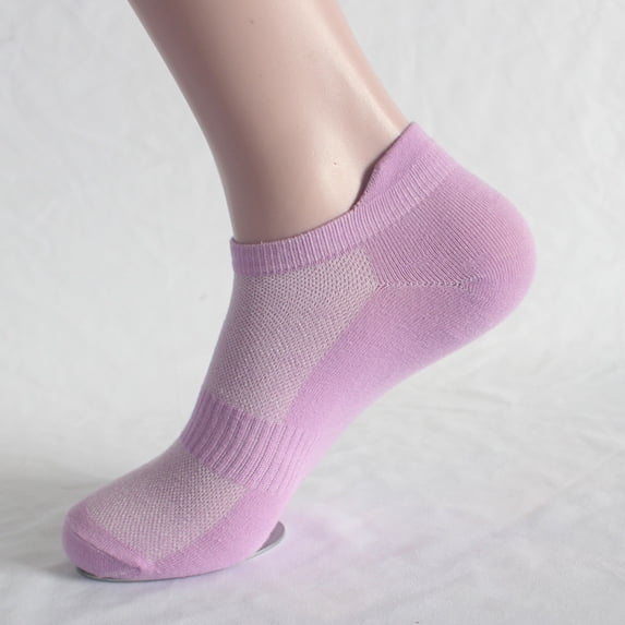 Sports Mesh Breathable Running Socks Women Summer Thin Boat, Purple