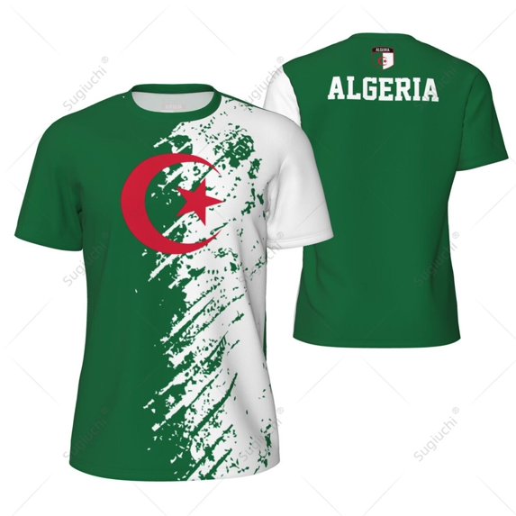 Sports Mesh T-shirt Algeria Flag For Running Bike Soccer Tennis Football Fitness Tees 3D Printed Custom