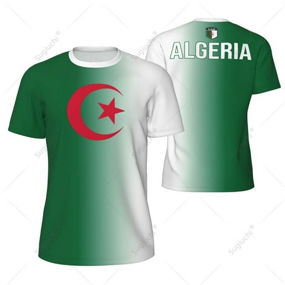 Sports Mesh T-shirt Algeria Flag For Running Bike Soccer Tennis Football Fitness Tees 3D Printed Custom
