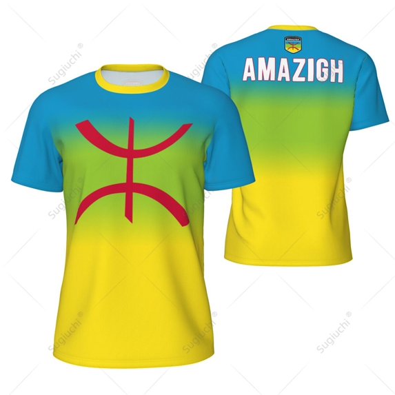 Sports Mesh T-shirt Amazigh Berber Flag For Running Bike Soccer Tennis Football Fitness Tees 3D Printed Custom
