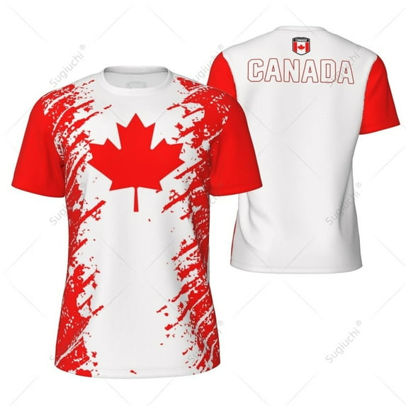 Sports Mesh T-shirt Canada Flag For Running Bike Soccer Tennis Football Fitness Tees 3D Printed Custom