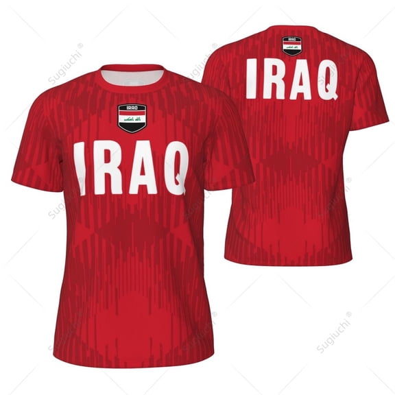 Sports Mesh T-shirt Iraq Flag For Running Bike Soccer Tennis Football Fitness Tees 3D Printed Custom