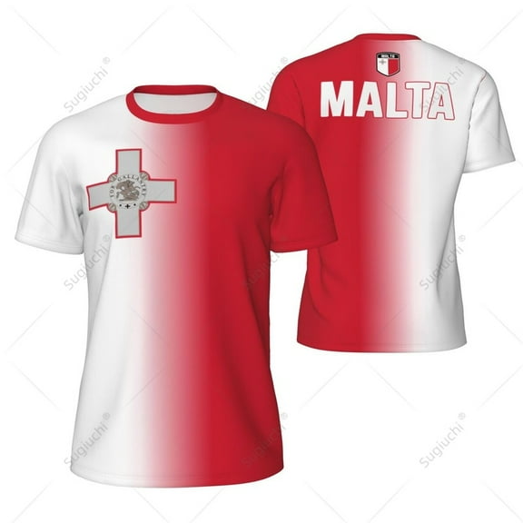 Sports Mesh T-shirt Malta Flag For Running Bike Soccer Tennis Football Fitness Tees 3D Printed Custom