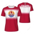 thumbnail image 1 of Sports Mesh T-shirt Tahiti Flag For Running Bike Soccer Tennis Football Fitness Tees 3D Printed Custom, 1 of 1