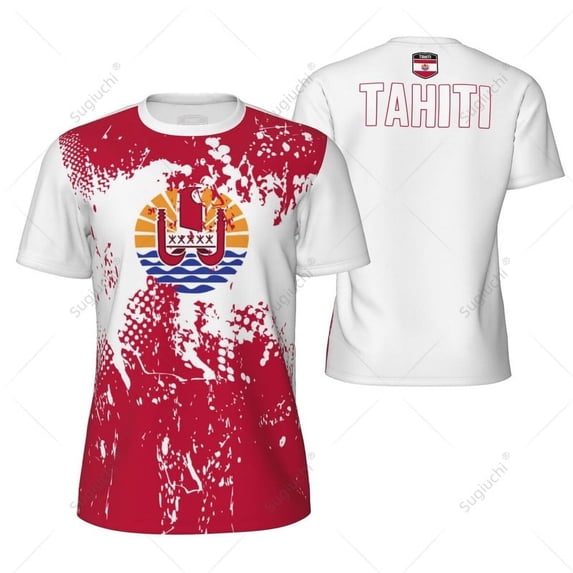 Sports Mesh T-shirt Tahiti Flag For Running Bike Soccer Tennis Football Fitness Tees 3D Printed Custom
