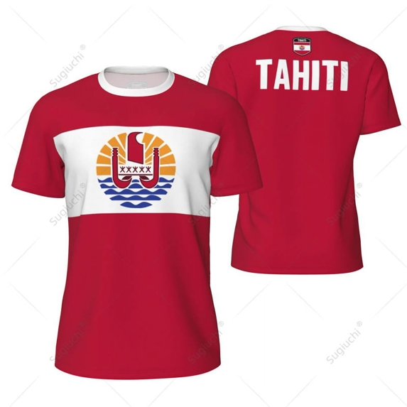 Sports Mesh T-shirt Tahiti Flag For Running Bike Soccer Tennis Football Fitness Tees 3D Printed Custom