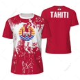 thumbnail image 1 of Sports Mesh T-shirt Tahiti Flag For Running Bike Soccer Tennis Football Fitness Tees 3D Printed Custom, 1 of 1