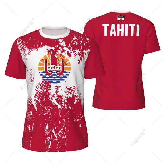 Sports Mesh T-shirt Tahiti Flag For Running Bike Soccer Tennis Football Fitness Tees 3D Printed Custom