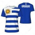 thumbnail image 1 of Sports Mesh T-shirt Uruguay Flag For Running Bike Soccer Tennis Football Fitness Tees 3D Printed Custom, 1 of 1