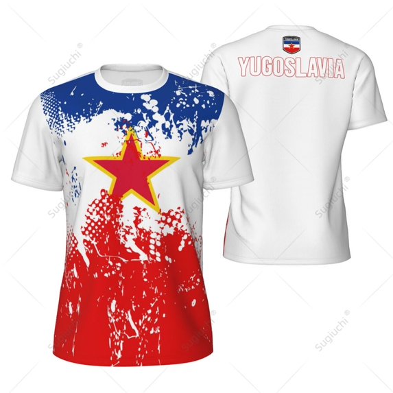 Sports Mesh T-shirt Yugoslavia Flag For Running Bike Soccer Tennis Football Fitness Tees 3D Printed Custom