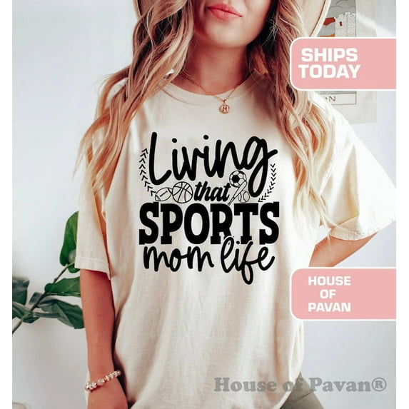 Sports Mom Shirt, Athletic Mom Tee, Vintage Style Mom Life Shirt, Comfort Colors® Graphic Tee