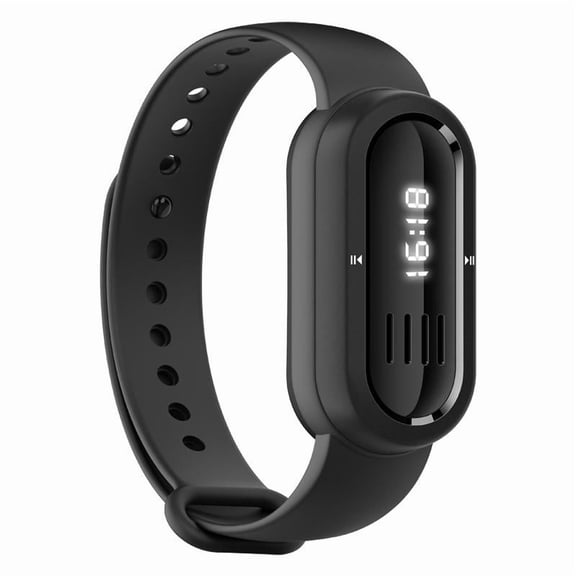 Sports Music Watch MP3 Bracelet - Portable Bluetooth 5.3 Audio Player for Outdoor Running Built-in Memory Card (Type-C Sync), -Low Power (200mAh), One Size (Black/Gray) Non-Waterproof