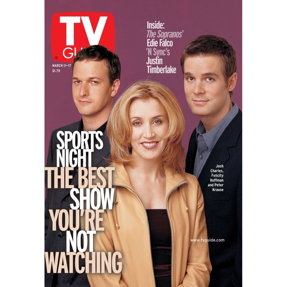 Sports Night Josh Charles Felicity Huffman Peter Krause Tv Guide Cover
