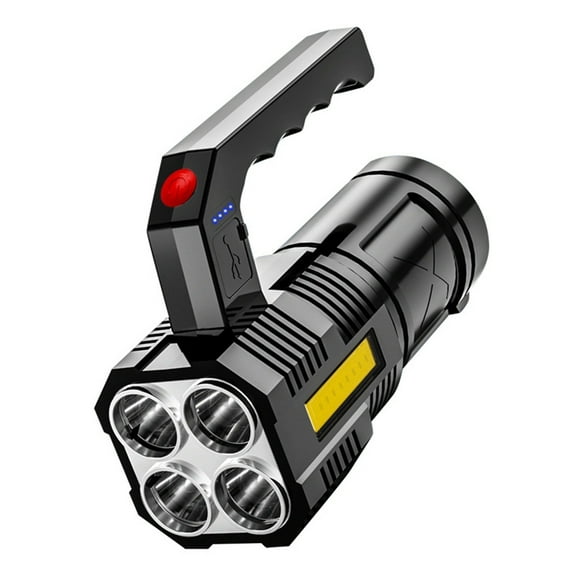 Tahtuvzn School Sports & Outdoors Rechargeable LED Strong Light Flashlights, Bright Flashlight with 4 Modes, Large Searchlight for Fishing, Hiking and Camping, Home Gift