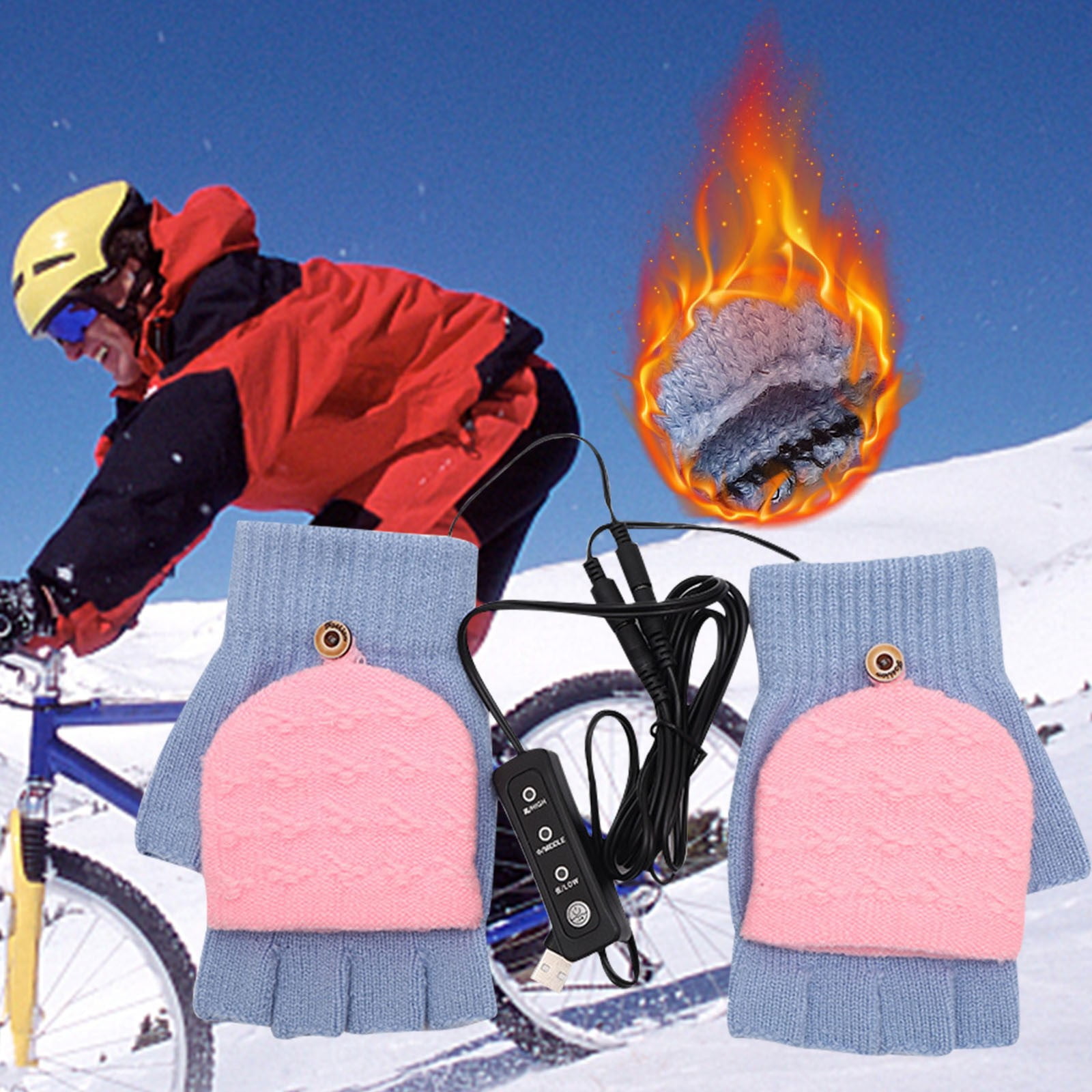 Sports&Outdoors Equipment Clearance,Usb Heating Gloves Winter Heating
