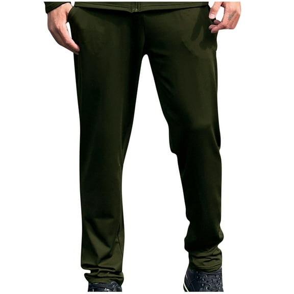 Sports Pants for Man Elastic Waist Pocket Drawstring Workout Pants Causal Gym Training Straight Leg Sweatpants (Army Green,2XL)