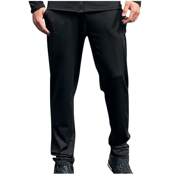 Sports Pants for Man Elastic Waist Pocket Drawstring Workout Pants Causal Gym Training Straight Leg Sweatpants (Black,XL)