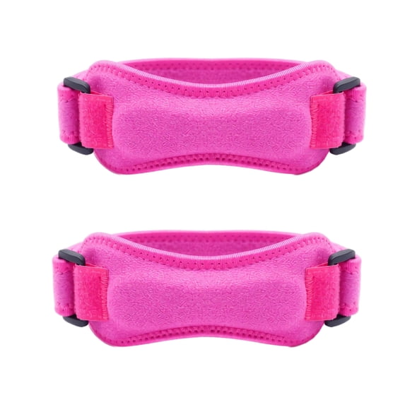 Sports Patella Strap, Compression Shock Absorption Neoprene Material Basketball Knee Support Men Women Adjustable Brace Joint Stability Tendon Relief Protection 2pc Pink