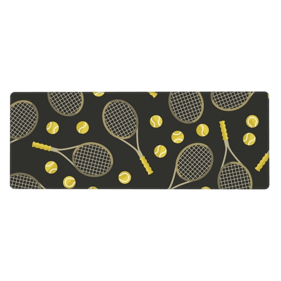 Sports Pattern Tennis Ball Mouse Pad Extended Large Gaming Mousepad Non-Slip Rubber Big Keyboard Desk Mat 31.5 X 11.8 Inch