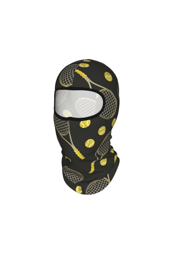 Sports Pattern Tennis Ball Unisex Balaclava Ski Mask Full Face Cover for Cold Weather & UV Protection, Breathable Cooling Helmet Liner