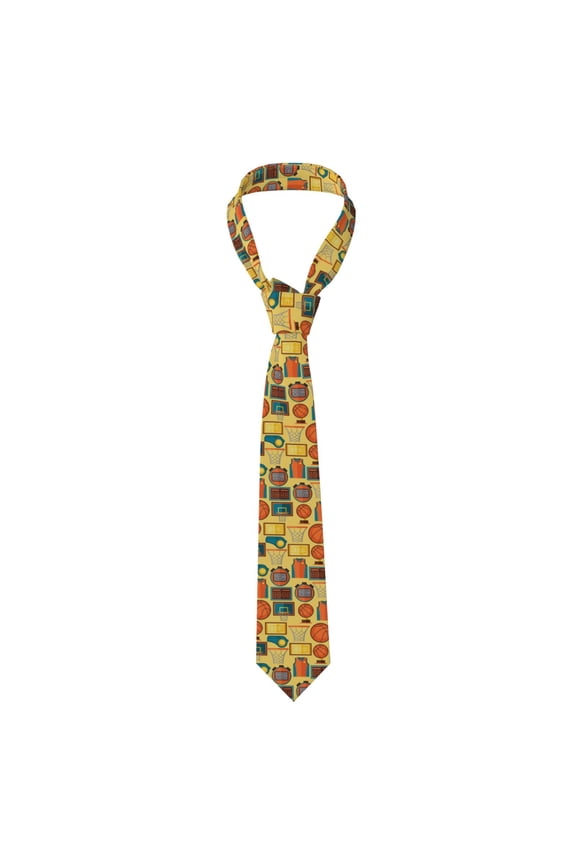 Sports Pattern With Basketball Men's Formal Necktie Business Suit Accessory Ties for Weddings Banquets Office Gift