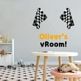 thumbnail image 1 of Sports Personalized Wall Decals for Boys Bedroom - Checkered Flags on White Background DIY & Creativity Custom Name Wall Sticker - Size: 20 In x 20 In, 1 of 4