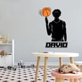 thumbnail image 1 of Sports Personalized Wall Decals for Boys Bedroom - Pro Player Spinning Basketball on a Finger Player DIY & Creativity Custom Name Wall Sticker - Size: 28 In x 40 In, 1 of 4