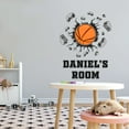 thumbnail image 1 of Sports Personalized Wall Decals for Boys Bedroom - Exploding Basketball DIY & Creativity Custom Name Wall Sticker - Size: 24 In x 30 In, 1 of 4