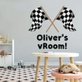 thumbnail image 1 of Sports Personalized Wall Decals for Boys Bedroom - Racing Flags on white Background DIY & Creativity Custom Name Wall Sticker - Size: 20 In x 18 In, 1 of 4