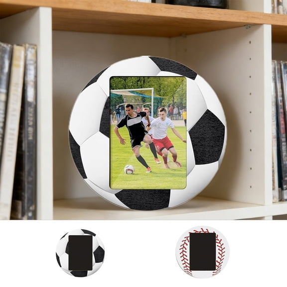 Sports Picture Frame 4x6 for and Teens, Wooden Multicolor Photo Frame for Boys Girls, Sport Themed Room Decor for Bedroom Desk and Office