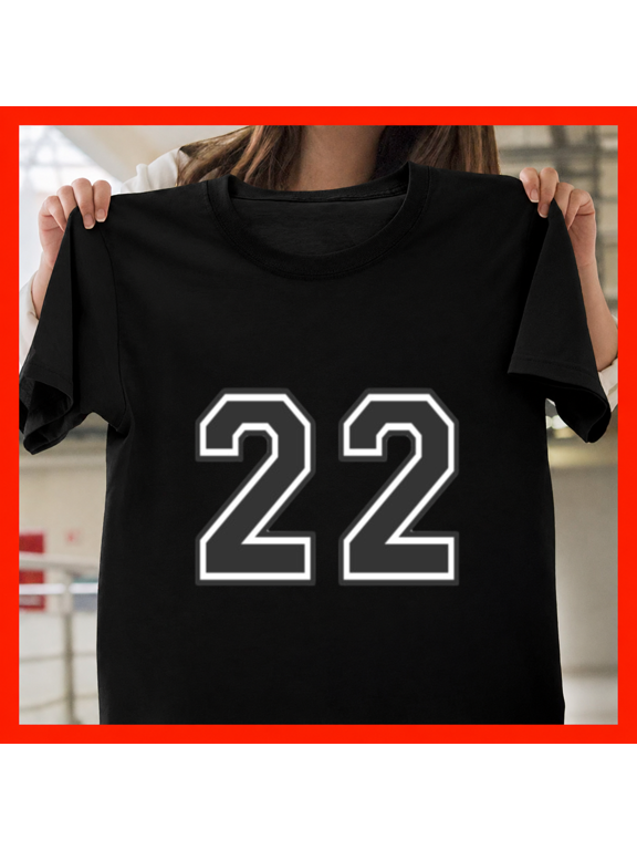 Sports Player Number Twenty Two Athletic Game Team Unisex T-Shirt, up to size 5XL