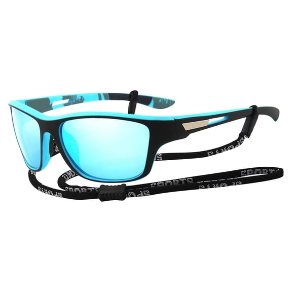 Sports Polarized Sunglasses With Colorful Mirror Lens, Windproof Design With Sports Lanyard - For Men Women Outdoor Activities, Cycling, Running, Fishing