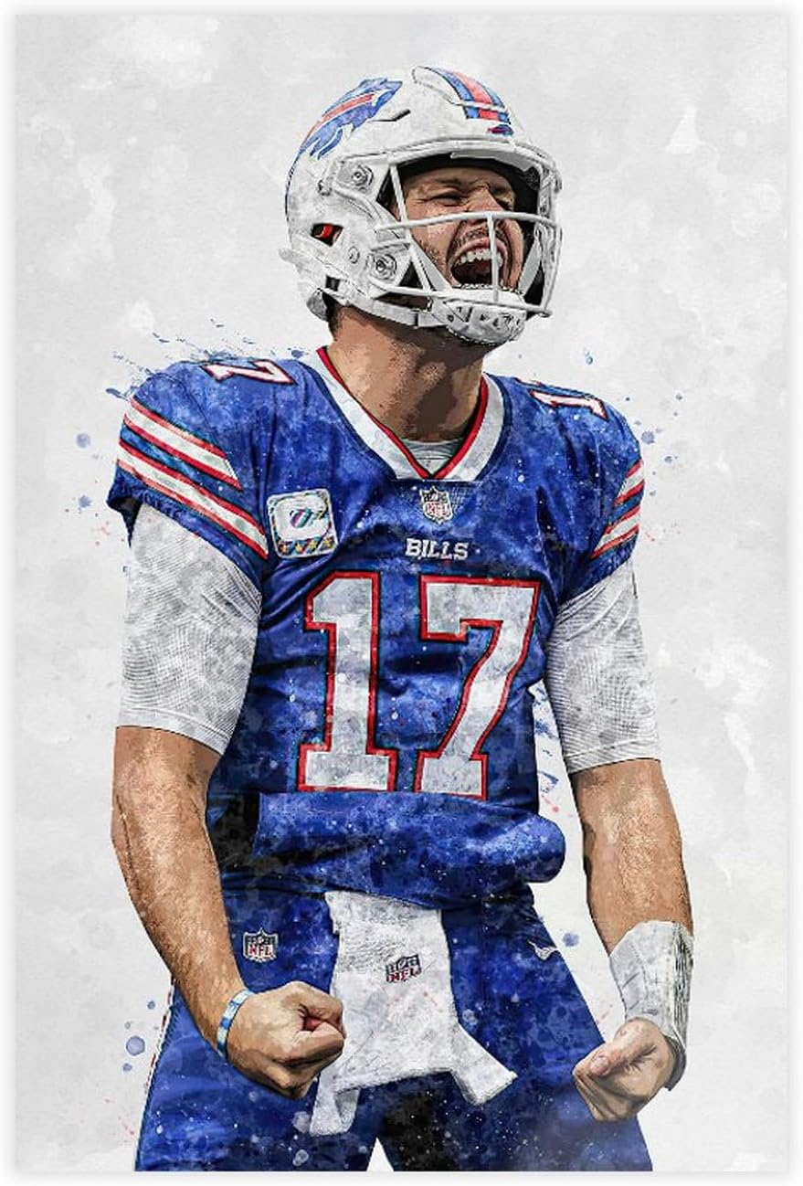Sports Poster Josh Allen Canvas Poster Unframe 20x16inch(50x40cm