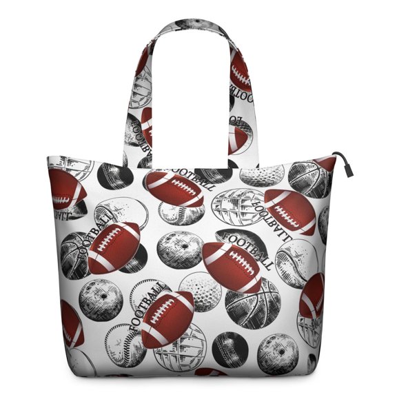 Sports Print Weekender Bag Featuring Ball Team Graphics Multipurpose Travel Tote Lightweight Airplane Friendly for Training Weekend Trips