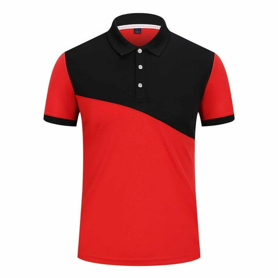 Sports Quick Dry Lapel Shirt for Women Trendy Rollback SMihono Loose Fit Casual Athletic Tops Trendy 2024 Workout Color Block Tees Drop Shoulder Short Sleeve Blouse Tops Gifts Basic Red 16